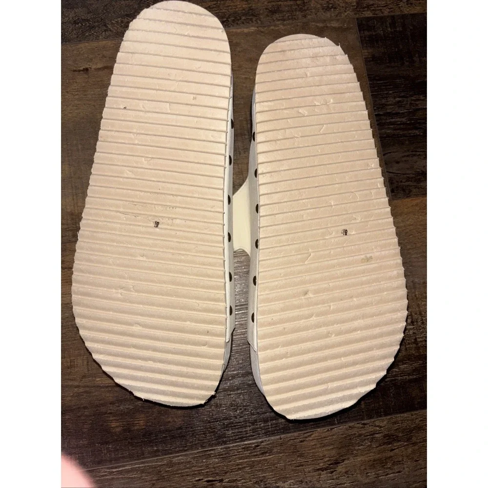 Altr'd State White Platform Sandals Cork Sole Buckle Slides Studded Size 8.5